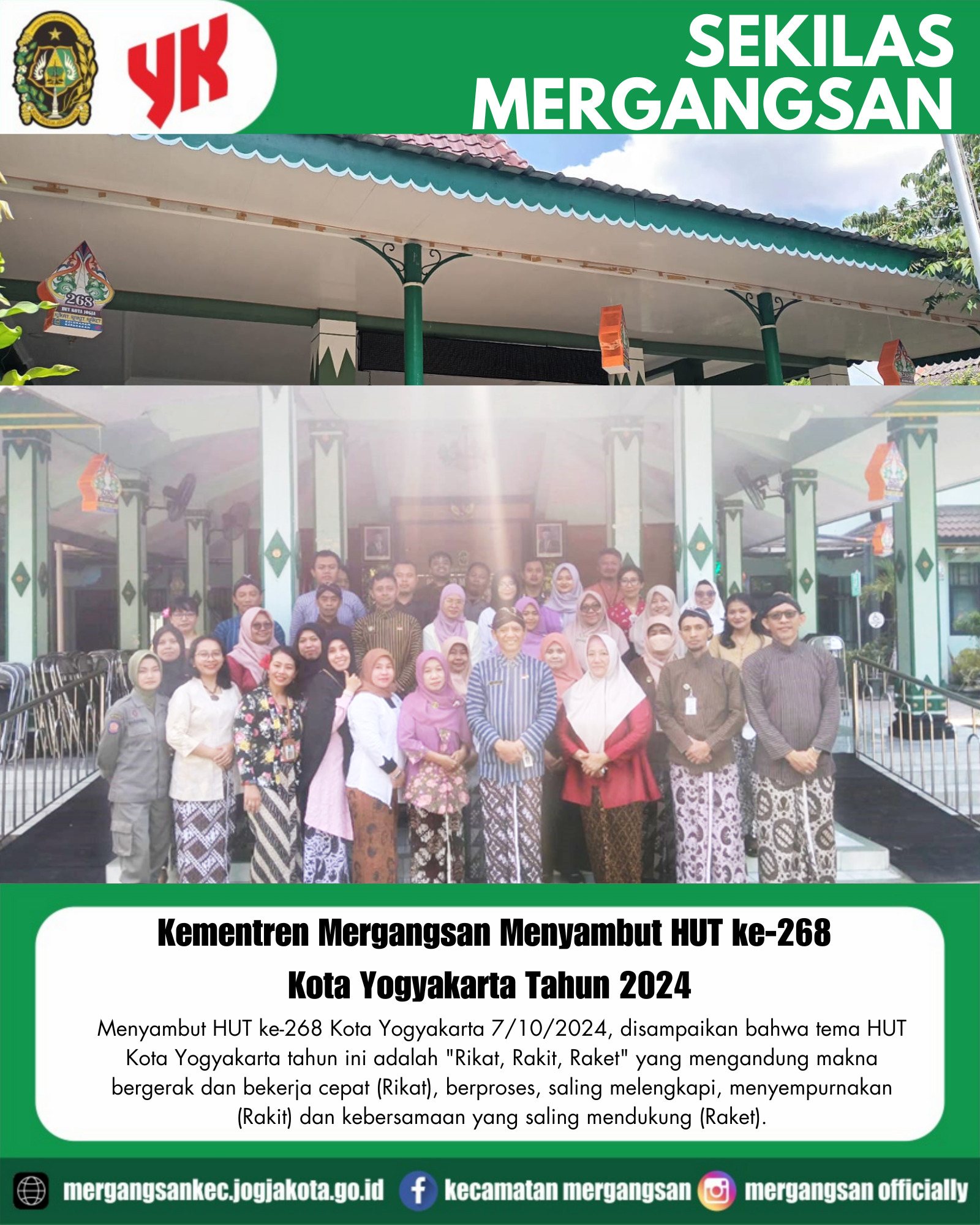 Kebersamaan Kementren Mergangsan Menyambut HUT ke-268 Kota Yogyakarta Tahun 2024